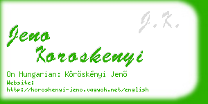jeno koroskenyi business card